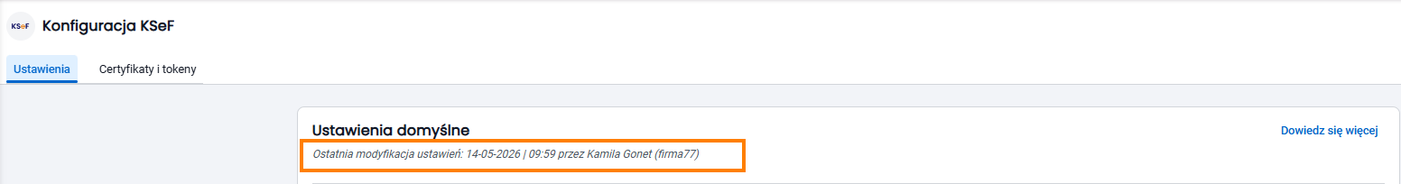 Konfiguracja KSeF