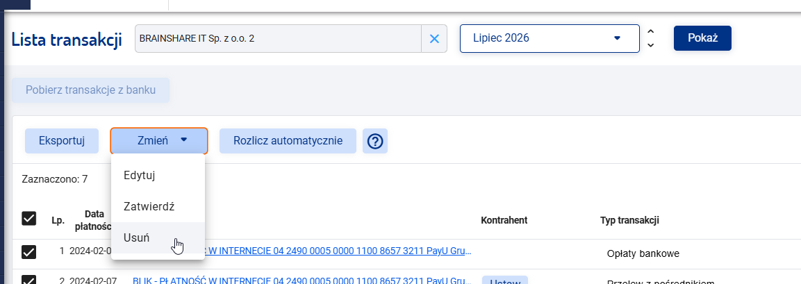 Instrukcja usuwania zbiorczego