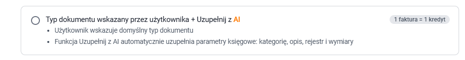 Wybór typu dokumentu w Opcji 2