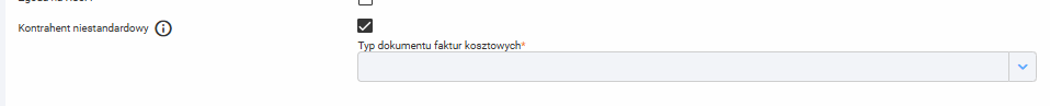 Przełącznik Kontrahent niestandardowy w detalach kontrahenta