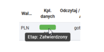 Lista dokumentów na etapie Zatwierdzony
